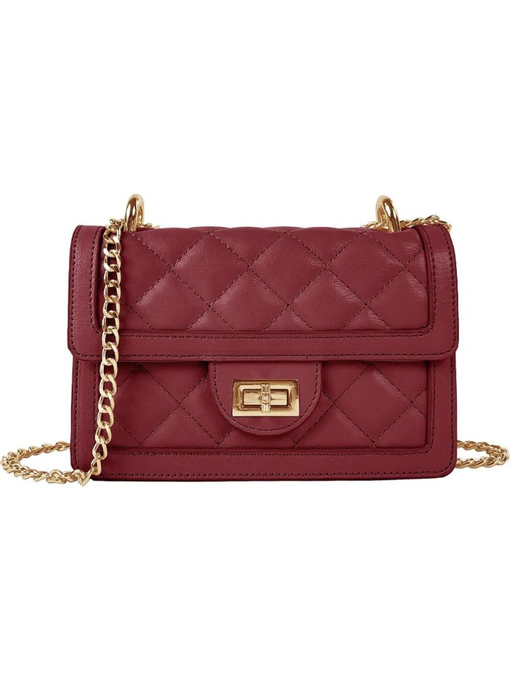 Women's Tan Brown Quilted Mini Small Shoulder Wallet Purse Crossbody Bag